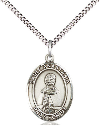 Pewter Saint Anastasia Medal Religious Jewelry Engraved Catholic Saint Jewelry