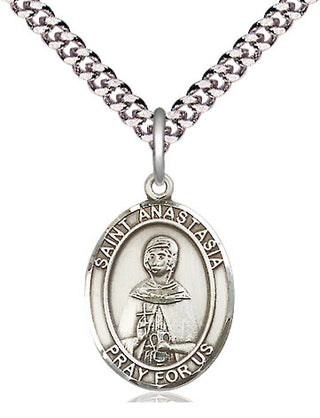 Pewter Saint Anastasia Medal Religious Jewelry Engraved Catholic Saint Jewelry
