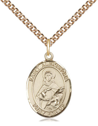 14kt Gold Filled Saint Alexandra Medal Religious Jewelry Engraved Catholic Saint Jewelry
