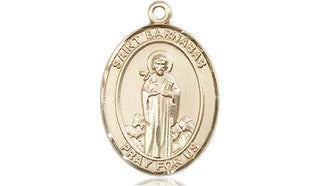 14kt Gold Filled Saint Barnabas Medal Engraved Catholic Saint Jewelry