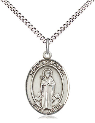 Pewter Saint Barnabas Medal Religious Jewelry Engraved Catholic Saint Jewelry