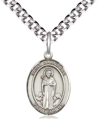 Pewter Saint Barnabas Medal Religious Jewelry Engraved Catholic Saint Jewelry