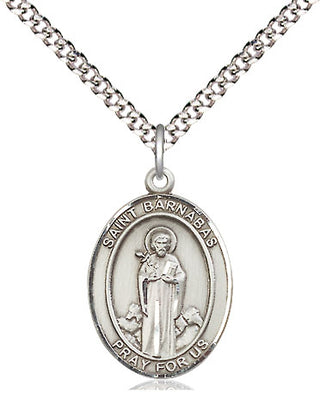 Pewter Saint Barnabas Medal Religious Jewelry Engraved Catholic Saint Jewelry