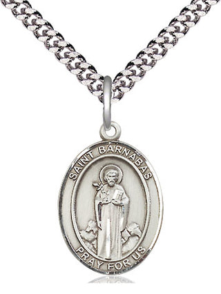 Pewter Saint Barnabas Medal Religious Jewelry Engraved Catholic Saint Jewelry