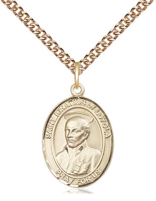 14kt Gold Filled Saint Ignatius of Loyola Medal Religious Jewelry Engraved Catholic Saint Jewelry