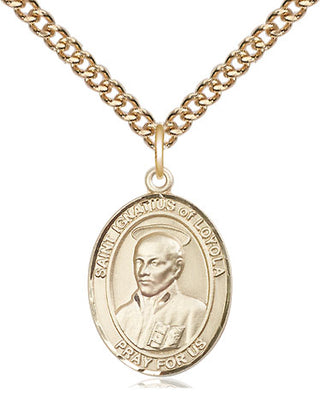 14kt Gold Filled Saint Ignatius of Loyola Medal Religious Jewelry Engraved Catholic Saint Jewelry