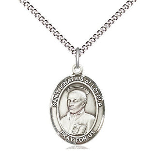 Pewter Saint Ignatius of Loyola Medal Religious Jewelry Engraved Catholic Saint Jewelry
