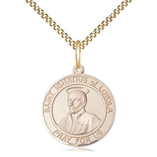 14kt Gold Filled Saint Ignatius of Loyola Medal Religious Jewelry Engraved Catholic Saint Jewelry