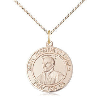 14kt Gold Filled Saint Ignatius of Loyola Medal Religious Jewelry Engraved Catholic Saint Jewelry