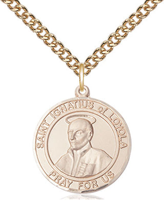 14kt Gold Filled Saint Ignatius of Loyola Medal Religious Jewelry Engraved Catholic Saint Jewelry