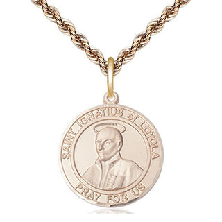 14kt Gold Filled Saint Ignatius of Loyola Medal Religious Jewelry Engraved Catholic Saint Jewelry