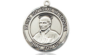 Sterling Silver Saint Ignatius of Loyola Medal Religious Jewelry Engraved Catholic Saint Jewelry