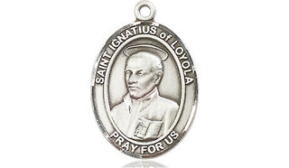 Sterling Silver Saint Ignatius of Loyola Medal Religious Jewelry Engraved Catholic Saint Jewelry