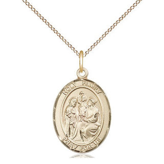 14kt Gold Filled Holy Family Medal Religious Jewelry Engraved Catholic Saint Jewelry