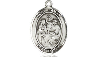 Sterling Silver Holy Family Medal Engraved Catholic Saint Jewelry