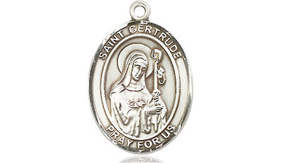 Sterling Silver St. Gertrude of Nivelles Medal | Medium | Engravable
