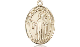 14kt Gold Filled Saint Joseph the Worker Medal Engraved Catholic Saint Jewelry