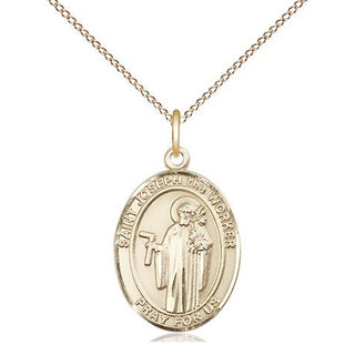 14kt Gold Filled Saint Joseph the Worker Medal Religious Jewelry Engraved Catholic Saint Jewelry