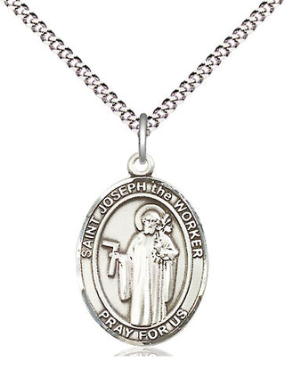 Pewter Saint Joseph the Worker Medal Religious Jewelry Engraved Catholic Saint Jewelry