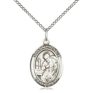 Sterling Silver Saint Alphonsus Medal Religious Jewelry Engraved Catholic Saint Jewelry
