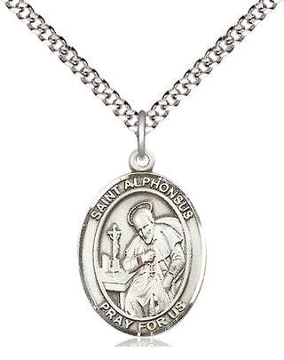 Sterling Silver Saint Alphonsus Medal Religious Jewelry Engraved Catholic Saint Jewelry
