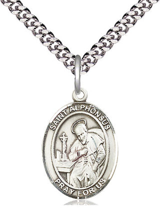 Sterling Silver Saint Alphonsus Medal Religious Jewelry Engraved Catholic Saint Jewelry