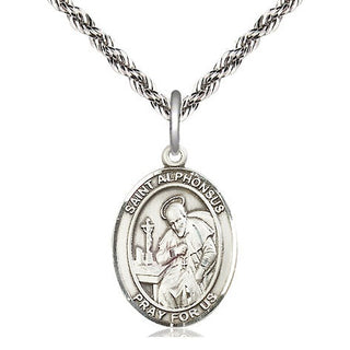 Sterling Silver Saint Alphonsus Medal Religious Jewelry Engraved Catholic Saint Jewelry