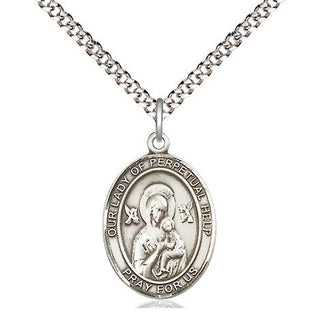 Pewter Our Lady of Perpetual Help Medal | Medium | Engravable