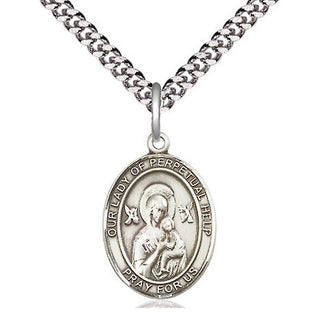 Pewter Our Lady of Perpetual Help Medal | Medium | Engravable