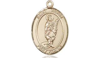 14kt Gold Filled Saint Victor of Marseilles Medal Engraved Catholic Saint Jewelry