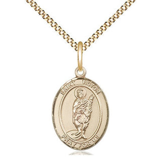 14kt Gold Filled Saint Victor of Marseilles Medal Religious Jewelry Engraved Catholic Saint Jewelry