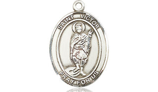Pewter Saint Victor of Marseilles Medal Engraved Catholic Saint Jewelry