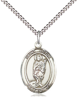 Pewter Saint Victor of Marseilles Medal Religious Jewelry Engraved Catholic Saint Jewelry