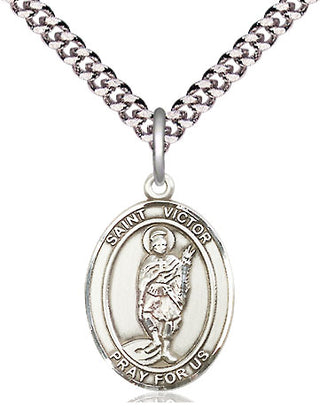 Pewter Saint Victor of Marseilles Medal Religious Jewelry Engraved Catholic Saint Jewelry