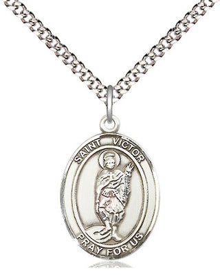 Pewter Saint Victor of Marseilles Medal Religious Jewelry Engraved Catholic Saint Jewelry