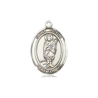 Sterling Silver Saint Victor of Marseilles Medal Religious Jewelry Engraved Catholic Saint Jewelry