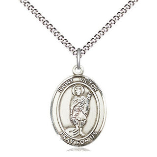 Sterling Silver Saint Victor of Marseilles Medal Religious Jewelry Engraved Catholic Saint Jewelry