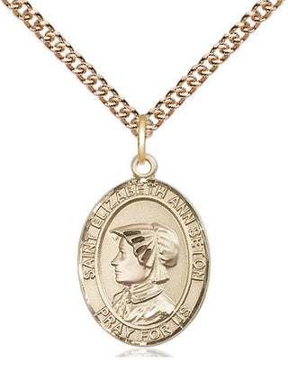 14kt Gold Filled Saint Elizabeth Ann Seton Medal Religious Jewelry Engraved Catholic Saint Jewelry