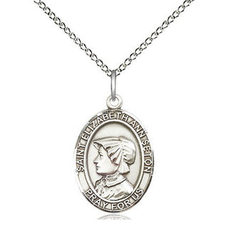 Sterling Silver Saint Elizabeth Ann Seton Medal Religious Jewelry Engraved Catholic Saint Jewelry