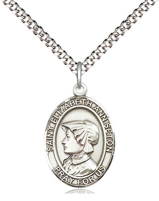 Sterling Silver Saint Elizabeth Ann Seton Medal Religious Jewelry Engraved Catholic Saint Jewelry