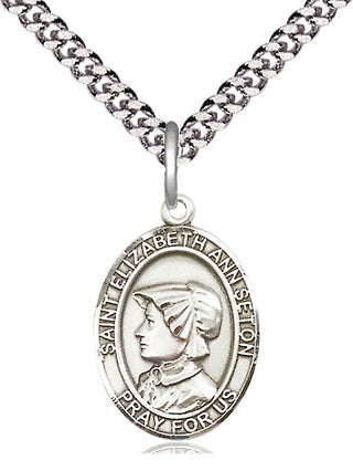Sterling Silver Saint Elizabeth Ann Seton Medal Religious Jewelry Engraved Catholic Saint Jewelry