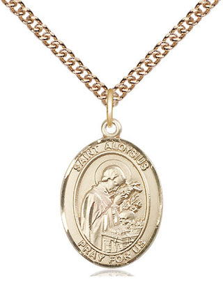 14kt Gold Filled Saint Aloysius Gonzaga Medal Religious Jewelry Engraved Catholic Saint Jewelry
