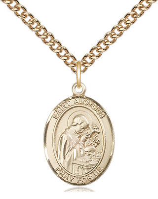 14kt Gold Filled Saint Aloysius Gonzaga Medal Religious Jewelry Engraved Catholic Saint Jewelry