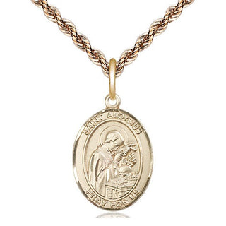 14kt Gold Filled Saint Aloysius Gonzaga Medal Religious Jewelry Engraved Catholic Saint Jewelry