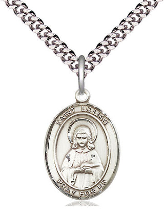 Pewter Saint Lillian Medal Religious Jewelry Engraved Catholic Saint Jewelry