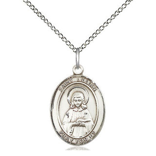 Sterling Silver Saint Lillian Medal Religious Jewelry Engraved Catholic Saint Jewelry
