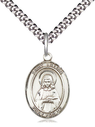 Sterling Silver Saint Lillian Medal Religious Jewelry Engraved Catholic Saint Jewelry