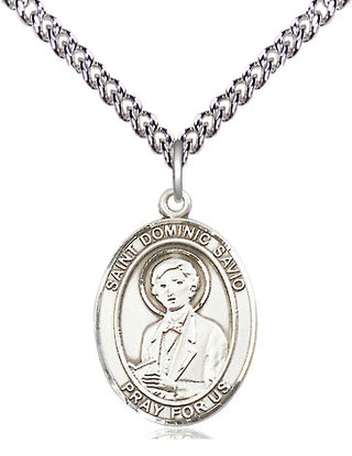 Sterling Silver Saint Dominic Savio Medal Religious Jewelry Engraved Catholic Saint Jewelry