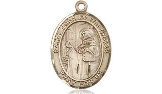 14kt Gold Saint John of the Cross Medal Engraved Catholic Saint Jewelry