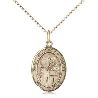 14kt Gold Saint John of the Cross Medal Engraved Catholic Saint Jewelry